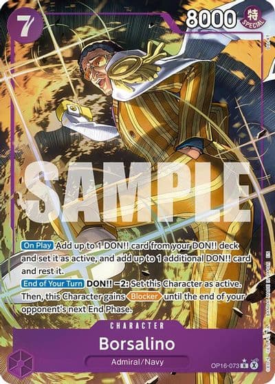 Borsalino Alternate Art The Time of Battle One Piece card