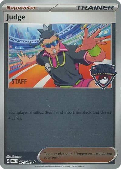 Judge 076 088 Regional Championships Staff League & Championship Cards Pokemon card