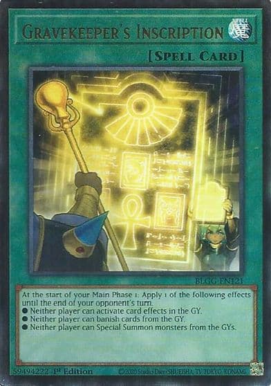Gravekeepers Inscription Battles of Legend: Glorious Gallery Yu-Gi-Oh! card