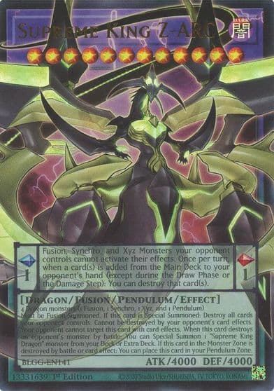 Supreme King Z ARC Battles of Legend: Glorious Gallery Yu-Gi-Oh! card