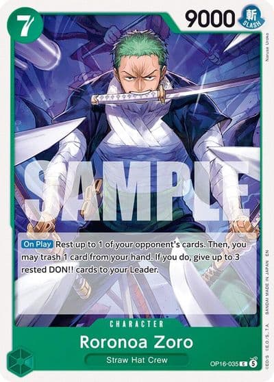 Roronoa Zoro 035 The Time of Battle One Piece card