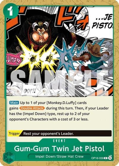 Gum Gum Twin Jet Pistol The Time of Battle One Piece card