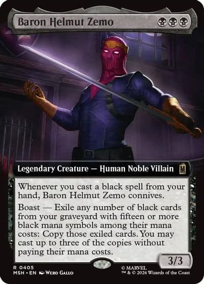 Baron Helmut Zemo Extended Art Marvel Super Heroes Magic card