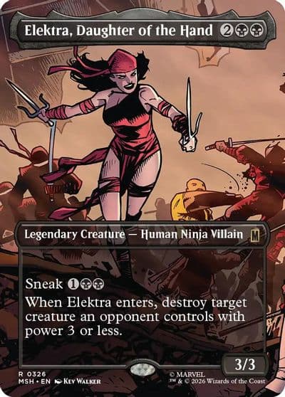 Elektra Daughter of the Hand Borderless 0326 Marvel Super Heroes Magic card