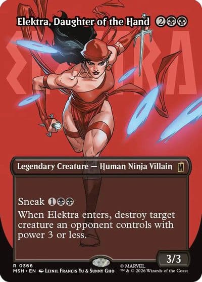 Elektra Daughter of the Hand Borderless 0366 Marvel Super Heroes Magic card