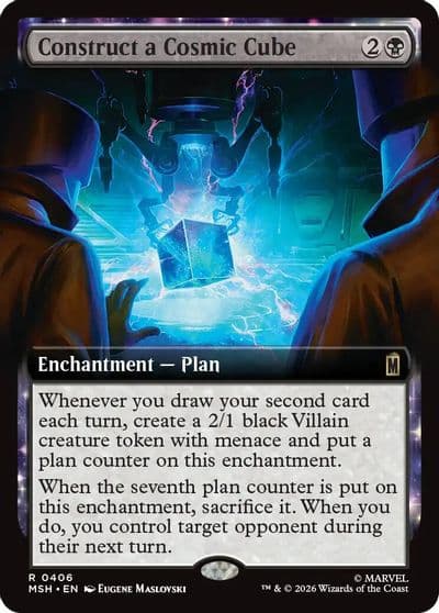 Construct a Cosmic Cube Extended Art Marvel Super Heroes Magic card