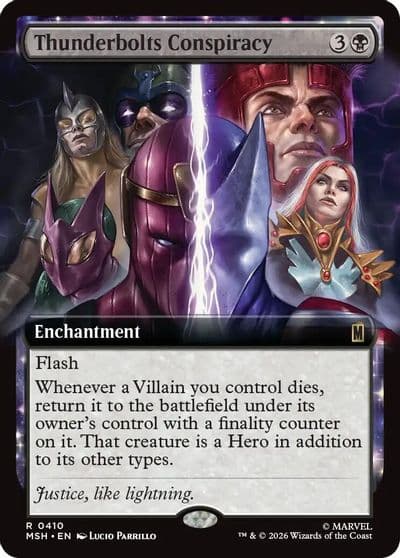 Thunderbolts Conspiracy Extended Art Marvel Super Heroes Magic card