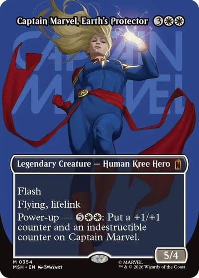 Captain Marvel Earths Protector Borderless 0354 Marvel Super Heroes Magic card