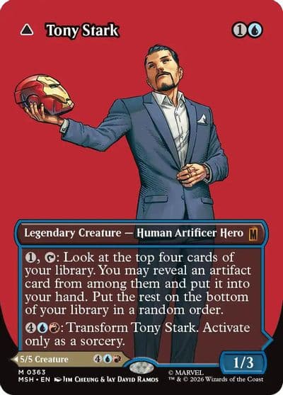Tony Stark Borderless 0363 Marvel Super Heroes Magic card