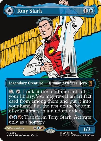 Tony Stark Borderless 0392 Marvel Super Heroes Magic card