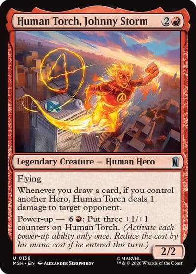 Human Torch Johnny Storm Marvel Super Heroes Magic card