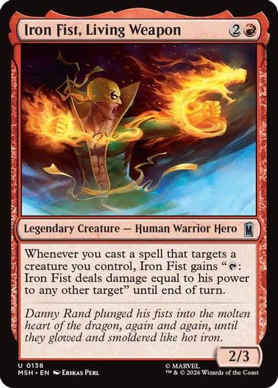 Iron Fist Living Weapon Marvel Super Heroes Magic card
