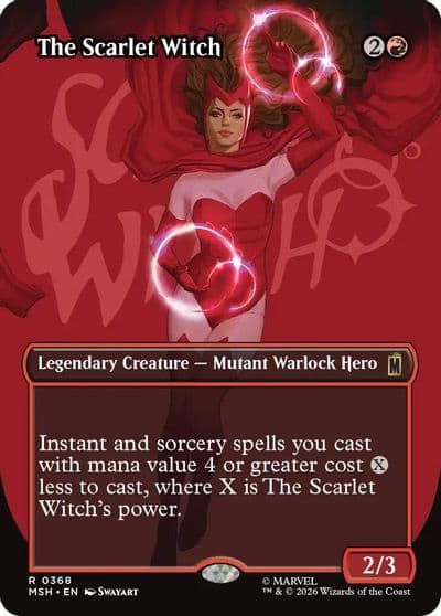 The Scarlet Witch Borderless Marvel Super Heroes Magic card