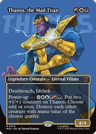 Thanos the Mad Titan Borderless 0376 Marvel Super Heroes Magic card