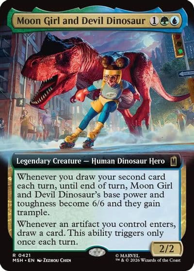 Moon Girl and Devil Dinosaur Extended Art Marvel Super Heroes Magic card