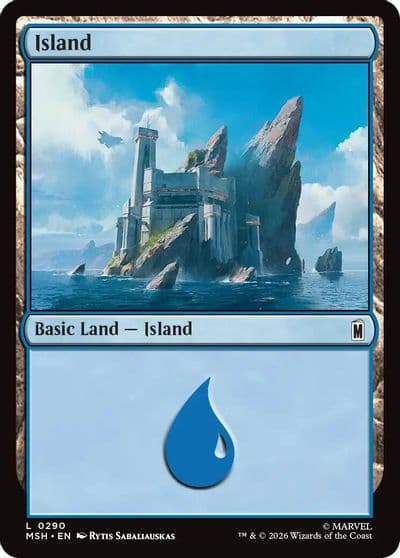 Island 0290 Marvel Super Heroes Magic card