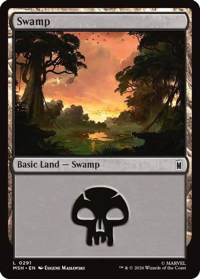 Swamp 0291 Marvel Super Heroes Magic card