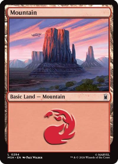 Mountain 0294 Marvel Super Heroes Magic card