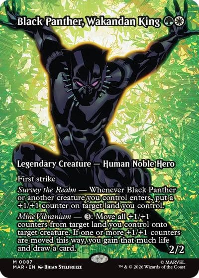 Black Panther Wakandan King Borderless Marvel Universe Eternal-Legal Magic card