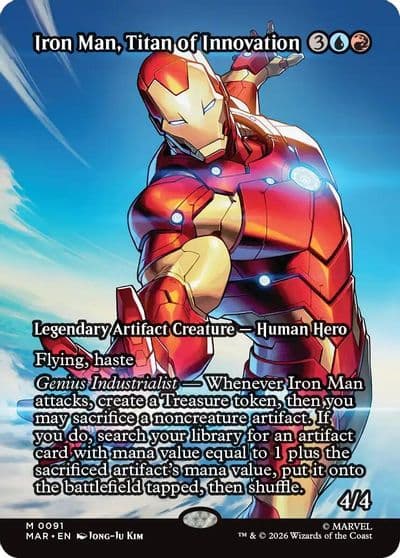 Iron Man Titan of Innovation Borderless Marvel Universe Eternal-Legal Magic card