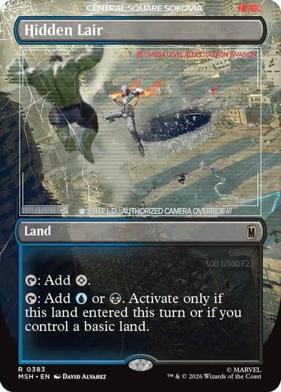Hidden Lair Borderless Marvel Super Heroes Magic card