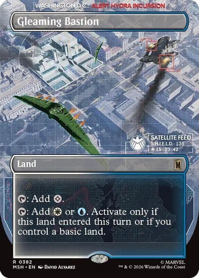 Gleaming Bastion Borderless Marvel Super Heroes Magic card