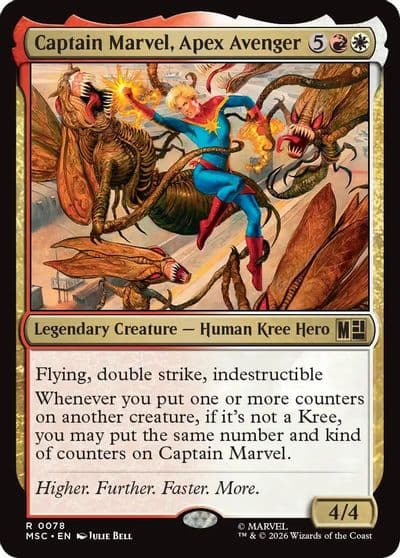 Captain Marvel Apex Avenger Surge Foil Commander: Marvel Super Heroes Magic card