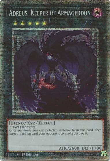 Adreus Keeper of Armageddon Starlight Rare Battles of Legend: Glorious Gallery Yu-Gi-Oh! card