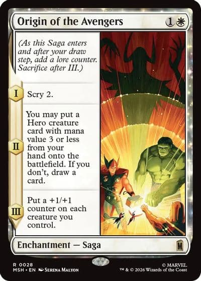 Origin of the Avengers Marvel Super Heroes Magic card