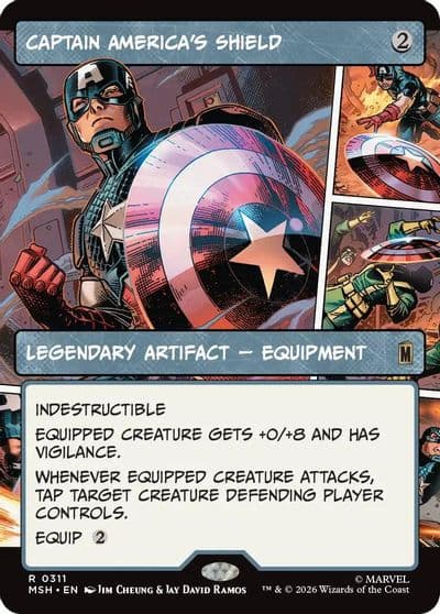 Captain Americas Shield Borderless 0311 Marvel Super Heroes Magic card