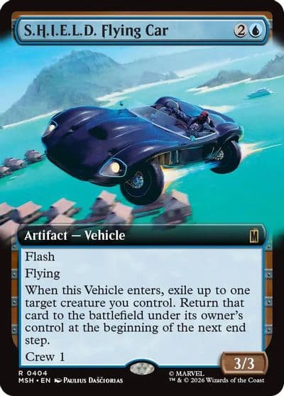 SHIELD Flying Car Extended Art Marvel Super Heroes Magic card