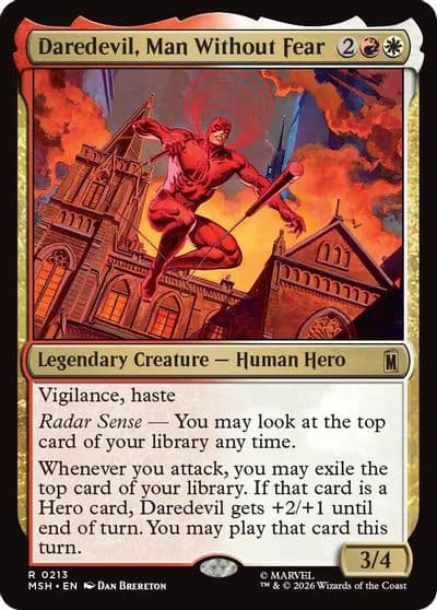 Daredevil Man Without Fear Marvel Super Heroes Magic card