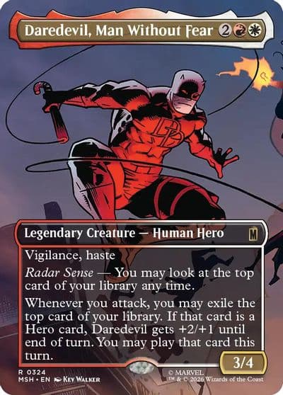 Daredevil Man Without Fear Borderless 0324 Marvel Super Heroes Magic card