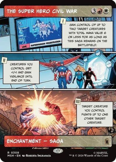 The Super Hero Civil War Borderless Marvel Super Heroes Magic card