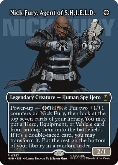 Nick Fury Agent of SHIELD Borderless 0357 Marvel Super Heroes Magic card