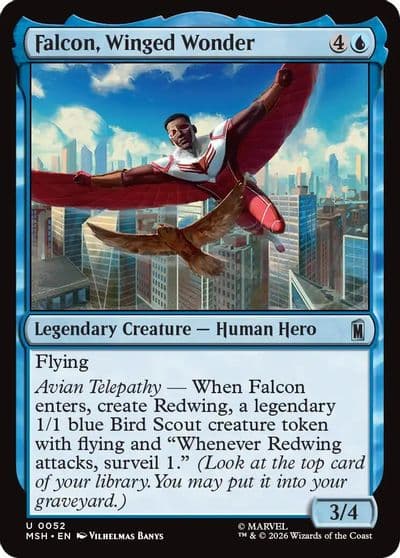 Falcon Winged Wonder Marvel Super Heroes Magic card