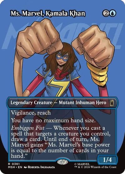 Ms Marvel Kamala Khan Borderless Marvel Super Heroes Magic card