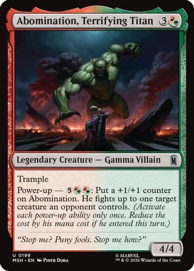 Abomination Terrifying Titan Marvel Super Heroes Magic card