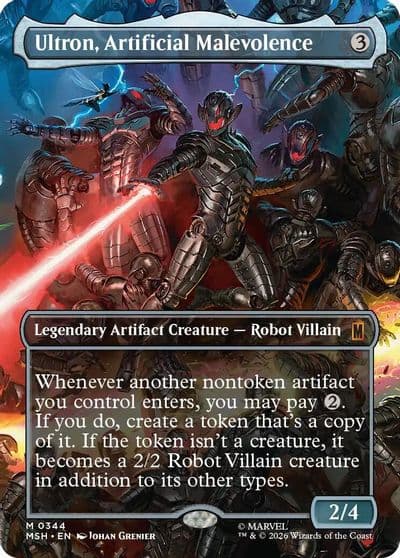 Ultron Artificial Malevolence Borderless 0344 Marvel Super Heroes Magic card