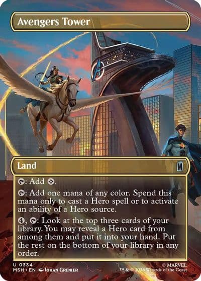 Avengers Tower Borderless Marvel Super Heroes Magic card