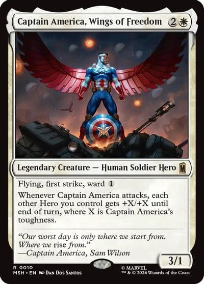 Captain America Wings of Freedom Marvel Super Heroes Magic card