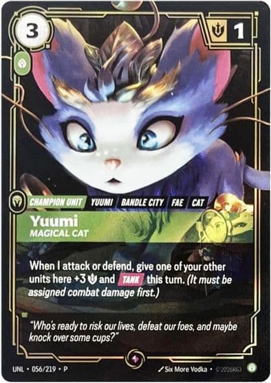Yuumi Magical Cat Riftbound Organized Play Promotional Cards Riftbound card