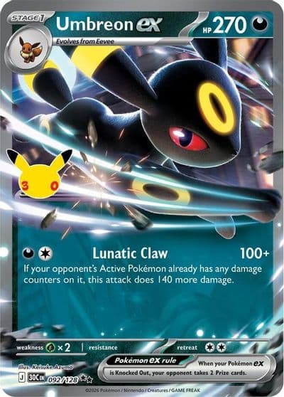 Umbreon ex ME: 30th Celebration Pokemon card