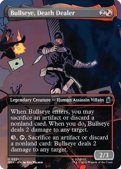 Bullseye Death Dealer Borderless Marvel Super Heroes Magic card