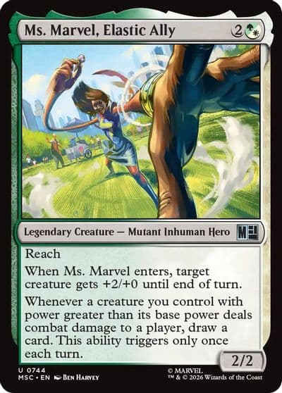 Ms Marvel Elastic Ally Commander: Marvel Super Heroes Magic card