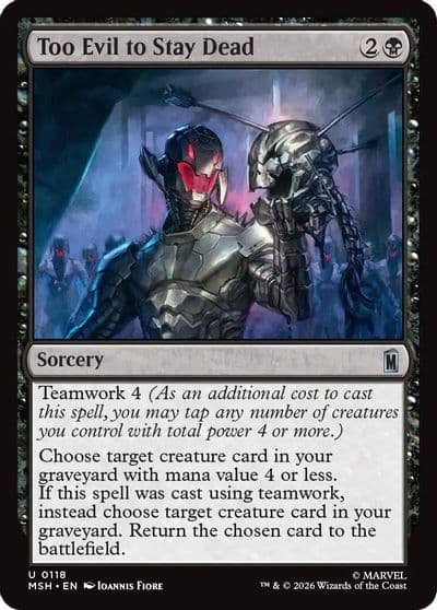 Too Evil to Stay Dead Marvel Super Heroes Magic card