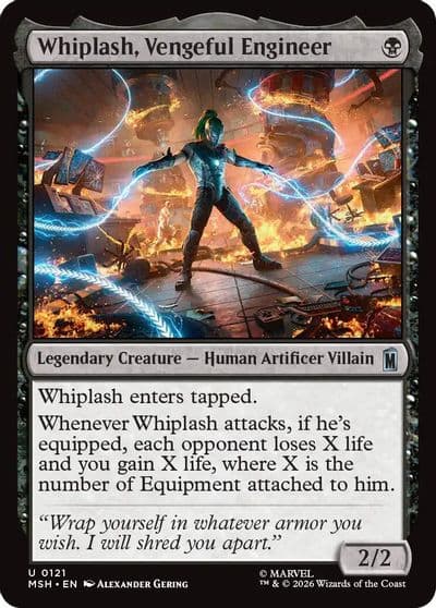 Whiplash Vengeful Engineer Marvel Super Heroes Magic card
