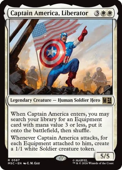 Captain America Liberator Commander: Marvel Super Heroes Magic card