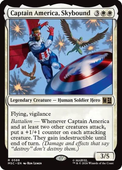 Captain America Skybound Commander: Marvel Super Heroes Magic card