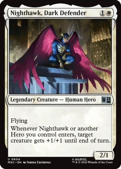 Nighthawk Dark Defender Commander: Marvel Super Heroes Magic card